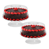 Kit Com 2 Porta Bolos Boleiras Acrílico Com Pedestal Pequeno