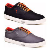 Kit Com 2 Sapatenis-tenis-sapato-masculino Casual-cano-baixo