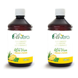 Kit Com 2 Sucos De Babosa Aloe Vera De 500ml Cada - Abacaxi