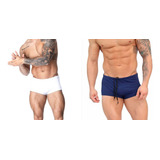 Kit Com 2 Sunga Boxer Masculina Premium Com Proteção Uv50+