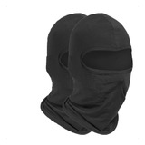 Kit Com 2 Touca Ninja Capuz Balaclava Preta Coton