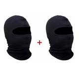 Kit Com 2 Touca Ninja Capuz Balaclava Preta Coton