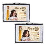 Kit Com 2 Travesseiros Favos De Mel Plus - Maciez E Conforto