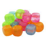 Kit Com 20 Cubos De Gelo Artificial Reutilizável Em Plástico