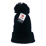 Kit Com 20 Toucas De Inverno Com Pompom De Lã Tricot Atacado
