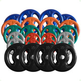 Kit Com 24 Anilhas Emborrachadas - 100 Kg