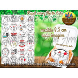 Kit Com 24 Papel De Arroz Bento Cake Mini Bolo Flork 8,5 Cm
