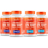 Kit Com 2x Ultra Ômega 3 Dha 1000mg + 2x Mega Ômega 3 Com Epa 1000mg + Vitamina E, 240 Cápsulas Biogens