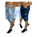 Kit Com 3 Bermudas Jens Masculina Frete Grátis Todo Brasil