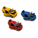 Kit Com 3 Camaros Carrinhos - Miniatura Ferro Fricção