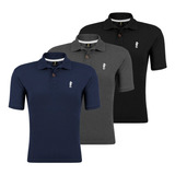 Kit Com 3 Camisa Gola Polo Marine Em Malha Piquet Camiseta