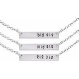 Kit Com 3 Colar Cordão Big Sis Mid Sis Lil Sis Best Friends