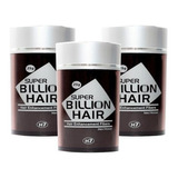 Kit Com 3 Fibras De Queratina Em Pó Super Billion Hair 25g