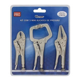 Kit Com 3 Mini Alicates Pressão Profissional V-3 Western