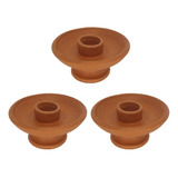 Kit Com 3 Porta Velas De Barro Castiçal Candelabro Decoração