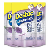 Kit Com 3 Refil Limpador Destac Diluivel Lavanda Sachê 500ml