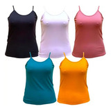 Kit Com 3 Regata De Alcinha Feminina Em Viscolycra