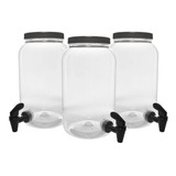 Kit Com 3 Suqueira Com Torneira Para 3,6 Litros Tampa Preto