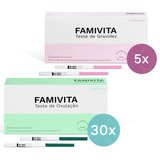 Kit Com 30 Testes De Ovulação Famivita +5 Testes De Gravidez