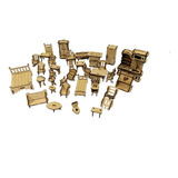 Kit Com 36 Mini Moveis Para Casinhas De Bonecas Decorativas