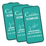 Kit Com 3x Película Cerâmica Flexível Para iPhone 14 Pro Max