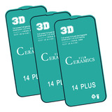 Kit Com 3x Películas Cerâmica Flexível Para iPhone 14 Plus
