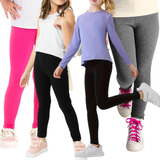 Kit Com 4 Calças Legging Infantil Juvenil Criança Menina