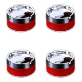Kit Com 4 Cinzeiros De Metal Com Tampa Giratória 