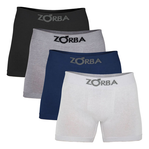 Kit Com 4 Cuecas Boxer Sem Costura Algodo Confortvel Zorba