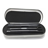 Kit Com 4 Curetas + Estojo Extração De Cravos E Espinhas
