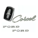 Kit Com 4 Emblemas Para Ford Corcel 1 Em Metal Cromado
