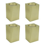 Kit Com 4 Latas Metalica Vazia Quadrada Com Tampa 18 Litros