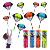 Kit Com 4 Mini Paraquedas De Brinquedos Boneco Paraquedista
