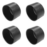 Kit Com 4 Ponteira Externa Pe Cadeira Pvc 1'1/4 3cm Preta Cor Preto