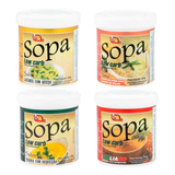 Kit Com 4 Sopa Instantânea Low Carb Cremosa Vários Sabores