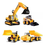Kit Com 4 Tratores Workers Series - Roma 0345 Cor Amarelo Personagem Trator