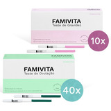 Kit Com 40 Testes De Ovulação Famivita + 10 Testes Gravidez