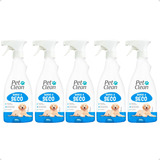 Kit Com 5 Banho A Seco P/ Cães E Gatos Spray Pet Clean 500ml