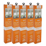 Kit Com 5 Cabos Carregador Usb Para iPhone 3m Rápido + Nf