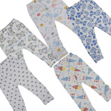 Kit Com 5 Calça Estampada Mijão Pé Reversível Bebe