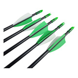 Kit Com 5 Flecha Ponta Fixa Vareta De Fibra De Carbono Verde