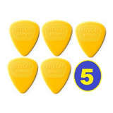 Kit Com 5 Palheta Nylon 0.80mm Jim Dunlop Amarela