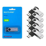 Kit Com 5 Pen Drive Multilaser Twist Pd588 16gb 2.0 Atacado