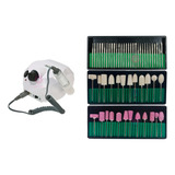 Kit Com 54 Brocas + Lixadeira Unhas Acrigel Motor Polidor