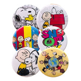 Kit Com 6 Bottons Broches Do Snoopy Coloridos Sortidos