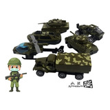 Kit Com 6 Carrinhos Exército Tanque