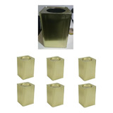 Kit Com 6 Lata Metalica Vazia Quadrada Com Tampa 18 Litros