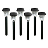 Kit Com 6 Luminária Solar Jardim Decoração Luz Lampada Led