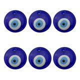 Kit Com 6 Olho Grego De Vidro Murano 4cm