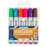 Kit Com 6 Pincel Marcador Para Quadro Branco Brw